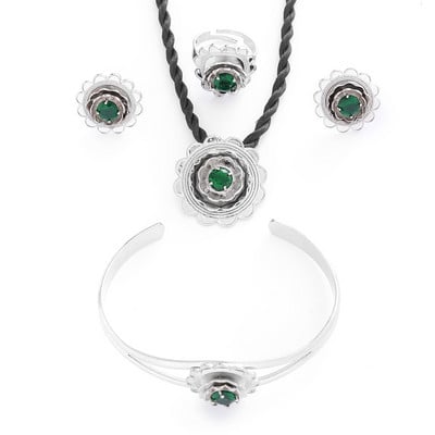 Mieli mėlyno kalnų krištolinio akmens Etiopijos papuošalų rinkiniai pakabukų karoliai / auskarai / žiedas Auksinė plokštelė Afrikos nuotakos vestuvių Eritrėjos rinkinys