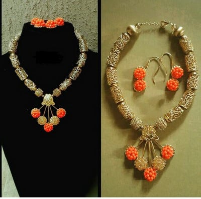 Afrikai gyöngyök ékszerkészlet karácsonyi ajándék ékszer GS061