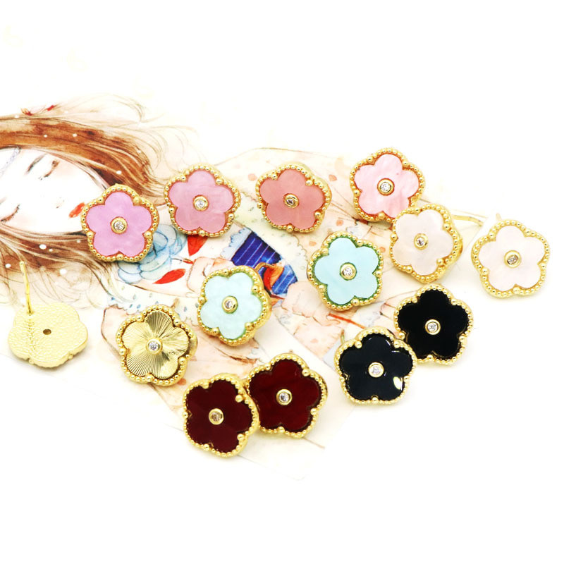 Saulės gėlių karoliai ir auskarų rinkinys moterims Dubajaus papuošalų rinkiniai Prabangūs papuošalų dizainerio auskarai Klasikiniai žavūs dobilų karoliai