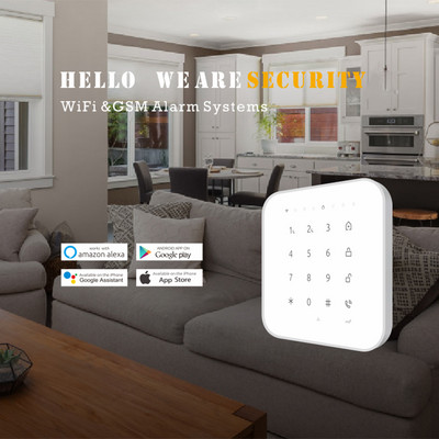 Otthoni riasztó Tuya WiFi riasztó behatolás vezeték nélküli otthoni biztonsági GSM riasztórendszer Smart Life APP Alexa Google otthoni hangvezérléssel