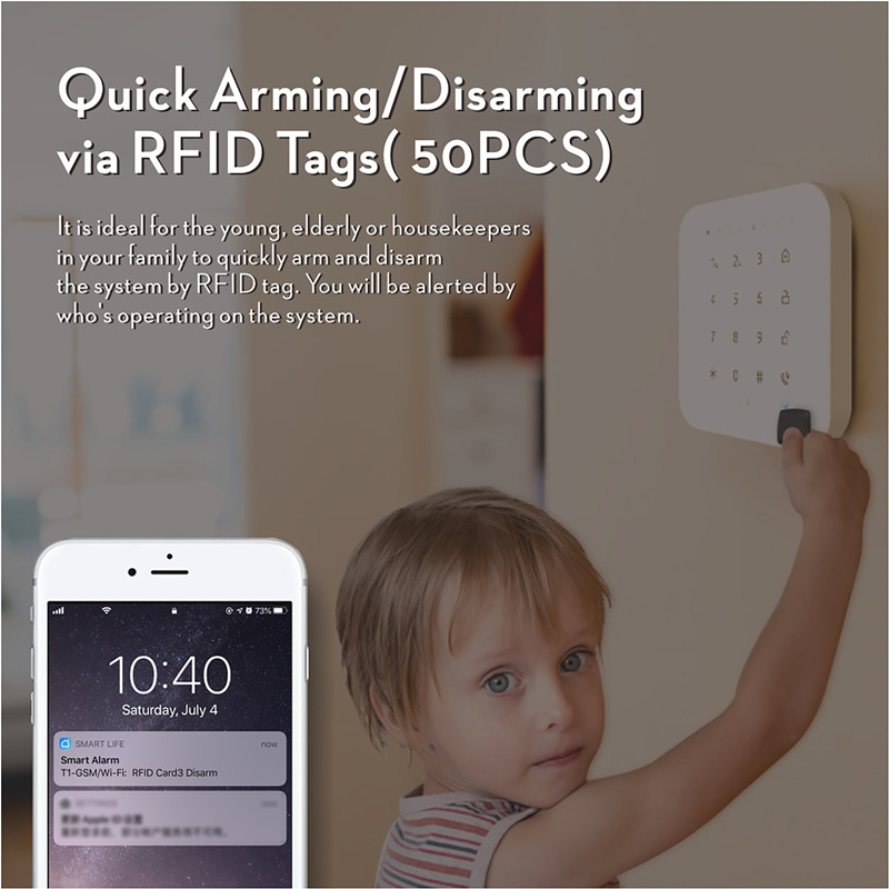 Kućni alarm Tuya WiFi alarm Intruder Bežični kućni sigurnosni GSM alarmni sustav s Smart Life APLIKACIJOM Alexa Google Home Voice Control