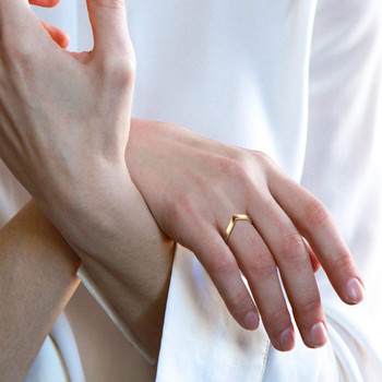 Απλό δαχτυλίδι σε σχήμα V σχήματος Chevron για πάρτι 316L από ανοξείδωτο ατσάλι Μόδα κοσμήματα δαχτυλίδια για γυναίκες