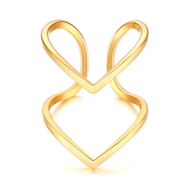 Paprastas „Chevron V“ formos žiedas vakarėliui 316L nerūdijančio plieno madingi papuošalų žiedai moterims