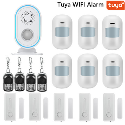 WIFI Tuya mājas drošības signalizācija PIR MP brīdinājuma infrasarkanais sensors pretaizdzīšanas kustības detektora trauksmes monitors bezvadu 433 mhz trauksmes sistēma