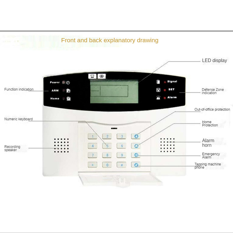 GSM алармена система IOS Android APP LCD дисплей Gsm домашна алармена система Цифрова охрана Охранителна къща Autodialer Двупосочен домофон