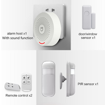 ZSWKD Tuya Wifi Комплекти алармени системи Безжична сигурност Крадец с детектор за движение Сензор за врати Smart Life Приложение Smart Home Направи си сам