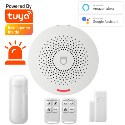 ZSWKD Tuya Wifi Комплекти алармени системи Безжична сигурност Крадец с детектор за движение Сензор за врати Smart Life Приложение Smart Home Направи си сам