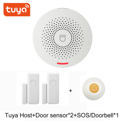 ZSWKD Tuya Seturi de sistem de alarmă Wifi Securitate fără fir antifurt cu detector de mișcare Senzor de ușă Aplicație Smart Life pentru casă inteligentă DIY