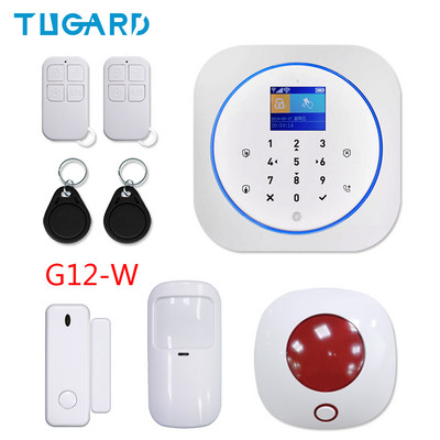 TUGARD G12 Tuya 433MHz GSM WiFi bežični kućni sigurnosni protuprovalni alarmni sustav s PIR senzorom pokreta Senzor za vrata, sirena Alarmni set