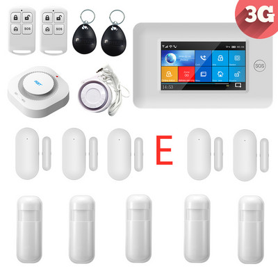 3G IOS Android 433MHz Zaslon u boji osjetljiv na dodir Bežični WIFI GPRS RFID kartica Smart Home Protuprovalni alarmni sustavi s dodacima