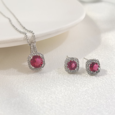 SUGO Naujas Paprastos mados kvadratinio dizaino blizgaus kubinio cirkonio auskarų karolių rinkiniai jaunoms merginoms Miela papuošalų dovana