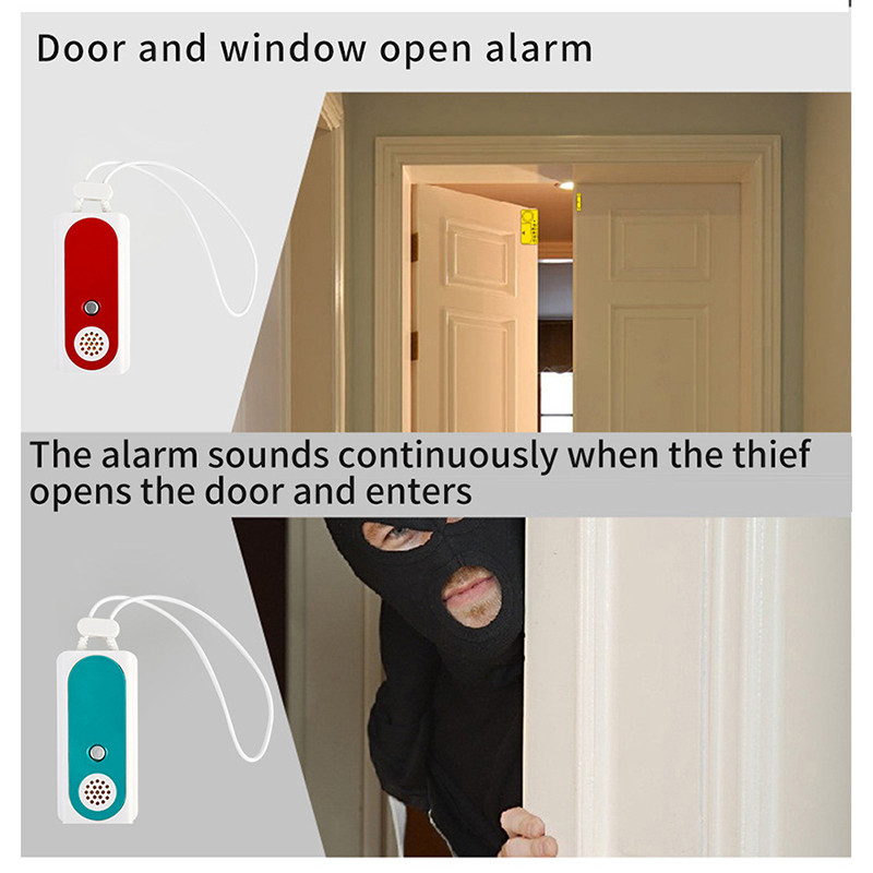 1kom Prijenosni alarm za putna vrata, ulazna obrana protiv uljeza, 91dB svjetiljka za kućni ured, apartman, sigurnost hotela