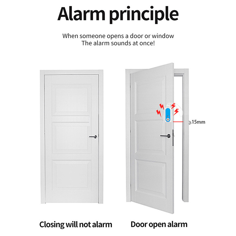 1kom Prijenosni alarm za putna vrata, ulazna obrana protiv uljeza, 91dB svjetiljka za kućni ured, apartman, sigurnost hotela