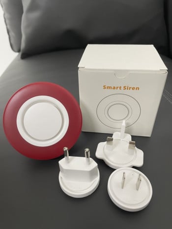 Συναγερμός σειρήνας Heiman Zigbee3.0 Συμβατός με Home Assistant, Kaku,ConbeeII Κόκκινος συναγερμός σειρήνας 95dB που αναβοσβήνει