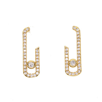 925 стерлинги сребърни дамски обеци с безопасна игла Pave Clear Shiny Cz Chic Ear Jewelry for Girl Gift 2023 New Design