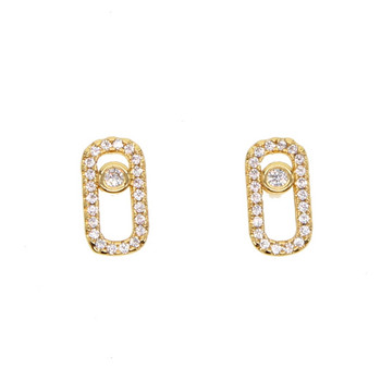 925 стерлинги сребърни дамски обеци с безопасна игла Pave Clear Shiny Cz Chic Ear Jewelry for Girl Gift 2023 New Design