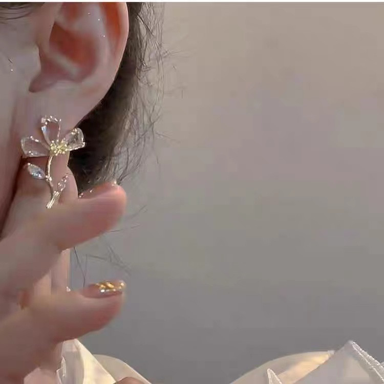 Vară 2022, tendință de modă, cercei cu zircon, flori de cristal rafinate, bijuterii de nuntă pentru femei, cadou de petrecere, comerț cu ridicata