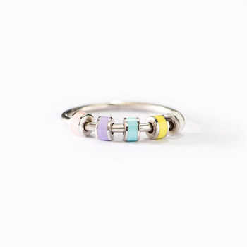 Фини емайлирани мъниста Безпокойство Fidget Rings For Women Girls Anti Stress Release Fun Toys Ring Jewelry About Daughter Fidget Ring Gift