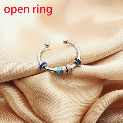 Inele de anxietate cu mărgele emailate fină pentru femei, fete, eliberare de stres, jucării distractive, inel, bijuterii, despre fiică, inel, cadou