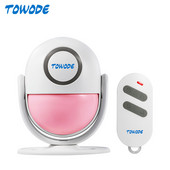 TOWODE bežični PIR detektor alarma kretanja 120dB glasno kućno sigurnosno zvono, senzor, daljinski upravljač, alarm za deaktiviranje ruke