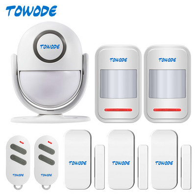 TOWODE bežični PIR detektor alarma kretanja 120dB glasno kućno sigurnosno zvono, senzor, daljinski upravljač, alarm za deaktiviranje ruke