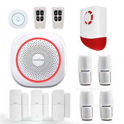 „LeadEdge AS100 Tuya WIFI“ namų signalizacijos sistema, belaidė apsauga nuo įsilaužimo išmaniųjų namų APP valdymas su PIR judesio jutiklio durų jutikliu