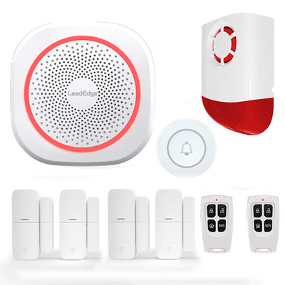 „LeadEdge AS100 Tuya WIFI“ namų signalizacijos sistema, belaidė apsauga nuo įsilaužimo išmaniųjų namų APP valdymas su PIR judesio jutiklio durų jutikliu