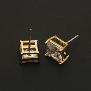 Κλασικά τετράγωνα κυβικά σκουλαρίκια ζιρκονίας καρφιά για άνδρες Μικρά CZ Crystal γυναικεία καρφιά Αυτιά για πάρτι Ανδρικά σκουλαρίκια κοσμήματα χιπ χοπ