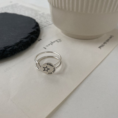 FOXANRY sidabro spalvos žiedai mados poros hip-hop vintažinis paprastas geometrinis dizainas tailandietiškų sidabrinių vakarėlių papuošalų didmeninė prekyba