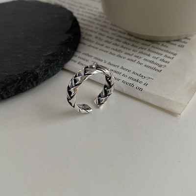 FOXANRY sidabro spalvos žiedai mados poros hip-hop vintažinis paprastas geometrinis dizainas tailandietiškų sidabrinių vakarėlių papuošalų didmeninė prekyba