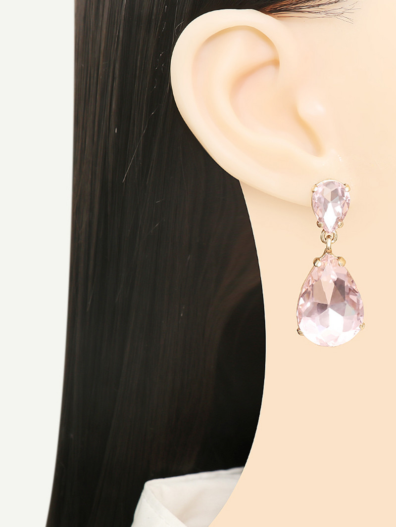 JURAN krištoliniai apvalūs vandens lašai, geometriniai kabantys auskarai, krištoliniai pakabukai, madingi vestuvių papuošalai, moteriški „Broncos“ 2023 m. tendencija