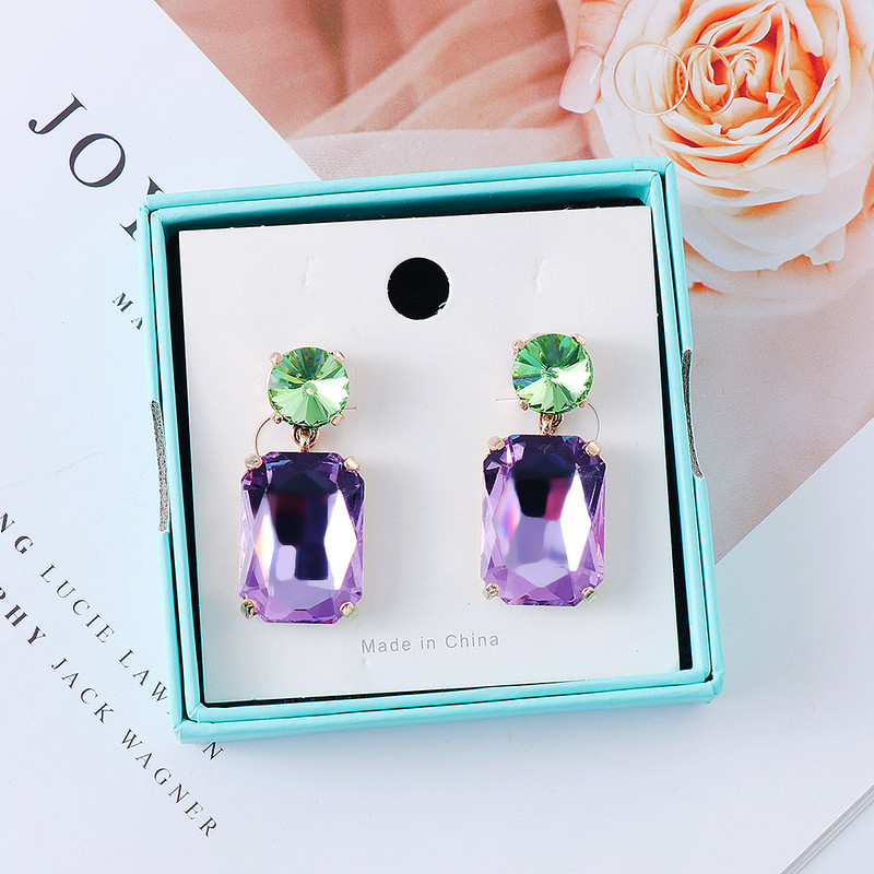 JURAN krištoliniai apvalūs vandens lašai, geometriniai kabantys auskarai, krištoliniai pakabukai, madingi vestuvių papuošalai, moteriški „Broncos“ 2023 m. tendencija