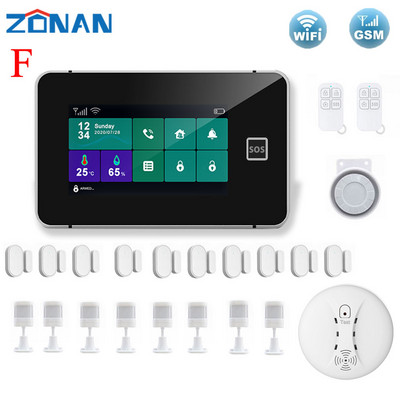 ZONAN G60B namų signalizacija WIFI GSM Tuya Smart Home Garažas Apsauga nuo įsilaužimo judesio detektorius dūmų durų jutiklis belaidė klaviatūra