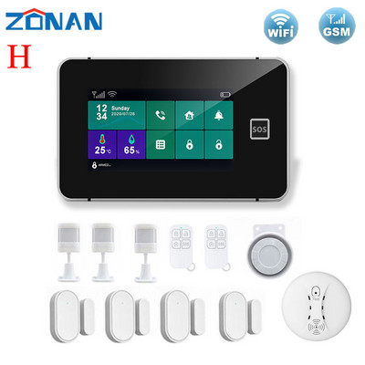 ZONAN G60B namų signalizacija WIFI GSM Tuya Smart Home Garažas Apsauga nuo įsilaužimo judesio detektorius dūmų durų jutiklis belaidė klaviatūra