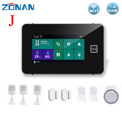 ZONAN G60B namų signalizacija WIFI GSM Tuya Smart Home Garažas Apsauga nuo įsilaužimo judesio detektorius dūmų durų jutiklis belaidė klaviatūra
