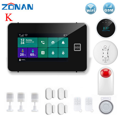 ZONAN G60B namų signalizacija WIFI GSM Tuya Smart Home Garažas Apsauga nuo įsilaužimo judesio detektorius dūmų durų jutiklis belaidė klaviatūra