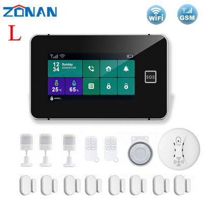 ZONAN G60B namų signalizacija WIFI GSM Tuya Smart Home Garažas Apsauga nuo įsilaužimo judesio detektorius dūmų durų jutiklis belaidė klaviatūra