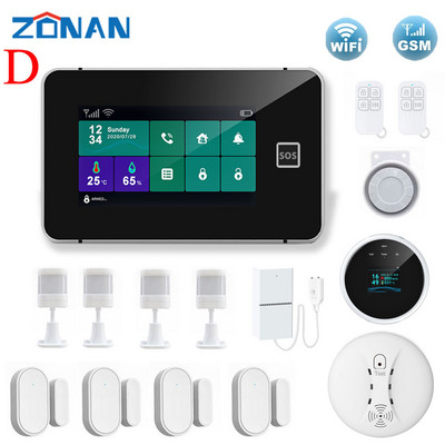 ZONAN G60B namų signalizacija WIFI GSM Tuya Smart Home Garažas Apsauga nuo įsilaužimo judesio detektorius dūmų durų jutiklis belaidė klaviatūra