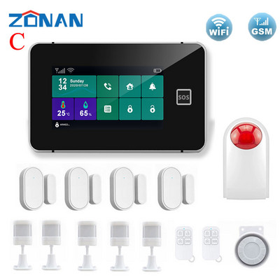ZONAN G60B namų signalizacija WIFI GSM Tuya Smart Home Garažas Apsauga nuo įsilaužimo judesio detektorius dūmų durų jutiklis belaidė klaviatūra