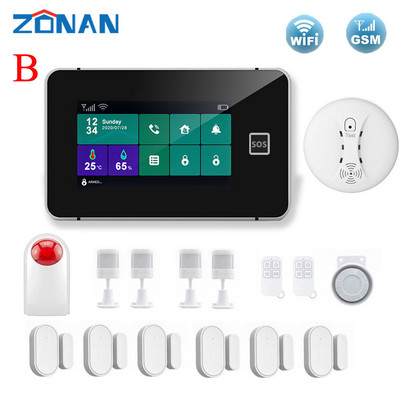 ZONAN G60B namų signalizacija WIFI GSM Tuya Smart Home Garažas Apsauga nuo įsilaužimo judesio detektorius dūmų durų jutiklis belaidė klaviatūra