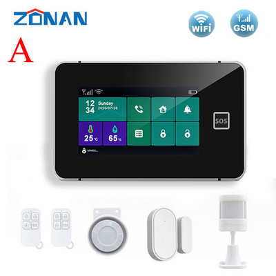 ZONAN G60B namų signalizacija WIFI GSM Tuya Smart Home Garažas Apsauga nuo įsilaužimo judesio detektorius dūmų durų jutiklis belaidė klaviatūra