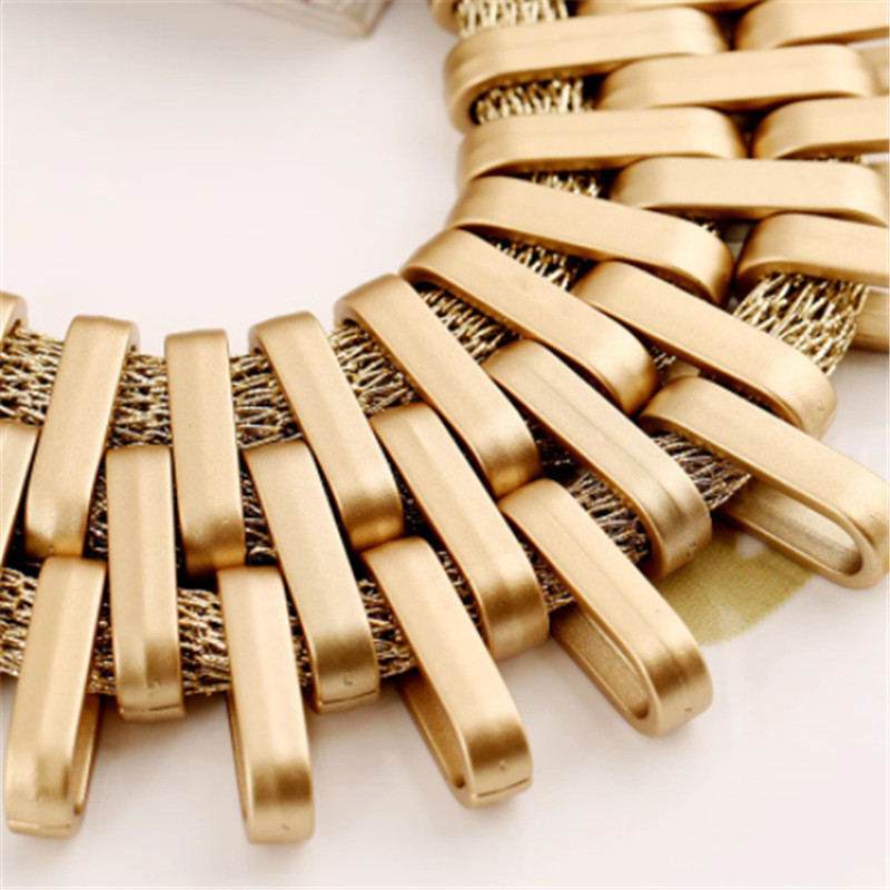 Afrikietiškų karolių papuošalų rinkiniai Perdėta kaklo karoliai moterims Statement Geometrinės vestuvės Indijos papuošalų dizainas Liffly