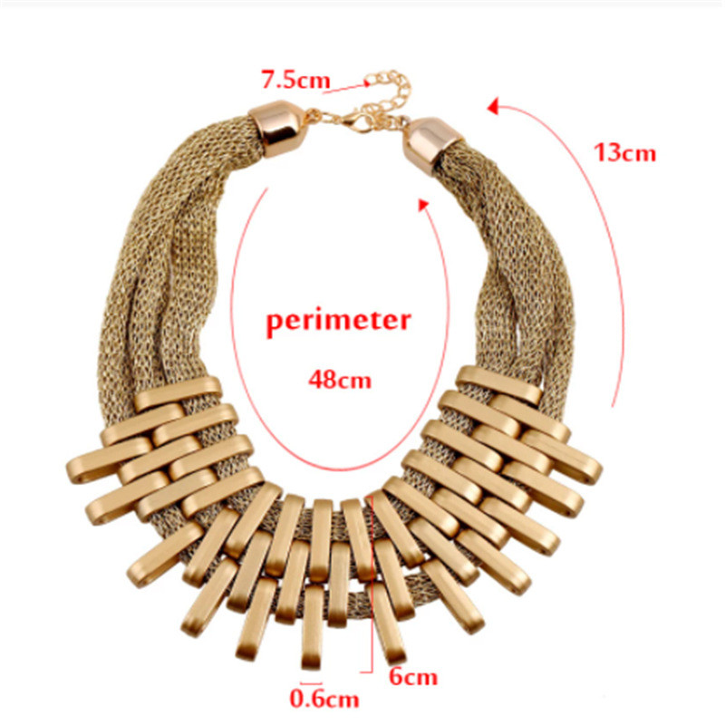 Afrikietiškų karolių papuošalų rinkiniai Perdėta kaklo karoliai moterims Statement Geometrinės vestuvės Indijos papuošalų dizainas Liffly