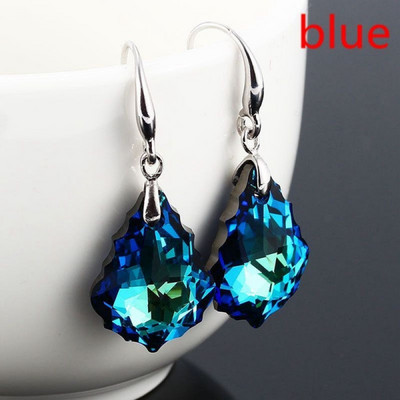 Madingi paprasti vaivorykštės spalvos moteriški spalvingi brangakmenių ašarų krištoliniai auskarai moterims, vestuvių gimtadienio dovana, jubiliejaus proga