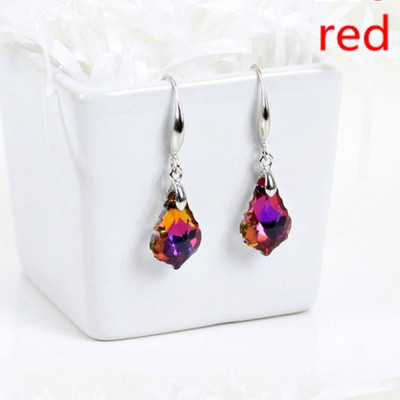 Madingi paprasti vaivorykštės spalvos moteriški spalvingi brangakmenių ašarų krištoliniai auskarai moterims, vestuvių gimtadienio dovana, jubiliejaus proga