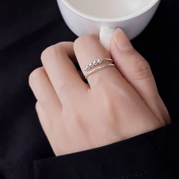 2022 Νέο ασημένιο 925 στερλίνα Fidget Beads Δαχτυλίδι για γυναίκες Ανδρικά κοσμήματα με ρυθμιζόμενο στρες