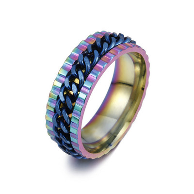 9 Style Spinner Rotating Chain Prstenovi za ublažavanje stresa za muškarce Žene Vjenčanica Prsten za tjeskobu fidget ring Nakit Poklon