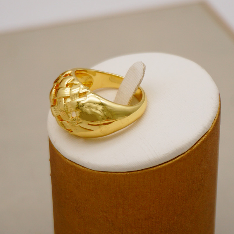 Madingas rusiškas 3vnt papuošalų rinkinys Prabangus Blizgantis Brazilijos Aukso Spalvos Apyrankės Auskarai Žiedas Moterų Dovana