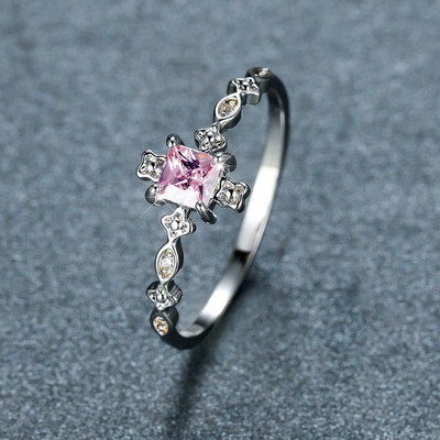 Vintažinis ovalus violetinis Mėnulio akmens žiedas Dvigubas mėnulio žiedas moterims Vyriškas cinko lydinio šakelės žiedas vakarėliui Dovanos madingi pažado papuošalai