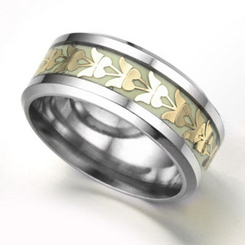 Μόδα φωτεινό επιμεταλλωμένο δαχτυλίδι Σκούρο χρυσό ένθετο πεταλούδας με πράσινο φόντο Μόδα Ανδρικά φωσφοριζέ λαμπερά δαχτυλίδια